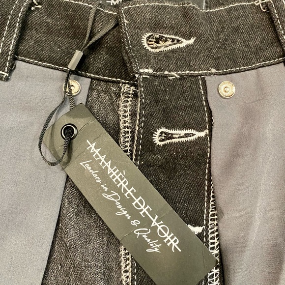 NWT ! Manière De Voir Inside Out Black High Rise Jeans Size 6 - Picture 6 of 6